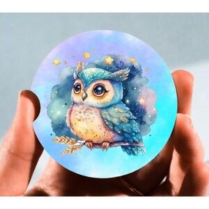 Set of 2 Car Coasters, Owl 8 Car Coaster, Neoprene Car Coaster‎